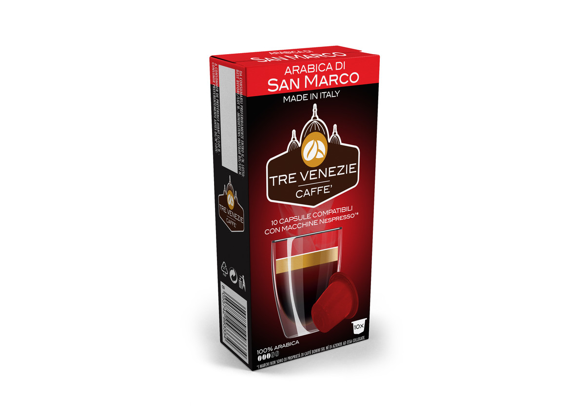 Tre Venezie ARABICA DI SAN MARCO kapsle pro kávovary Nespresso 10 ks